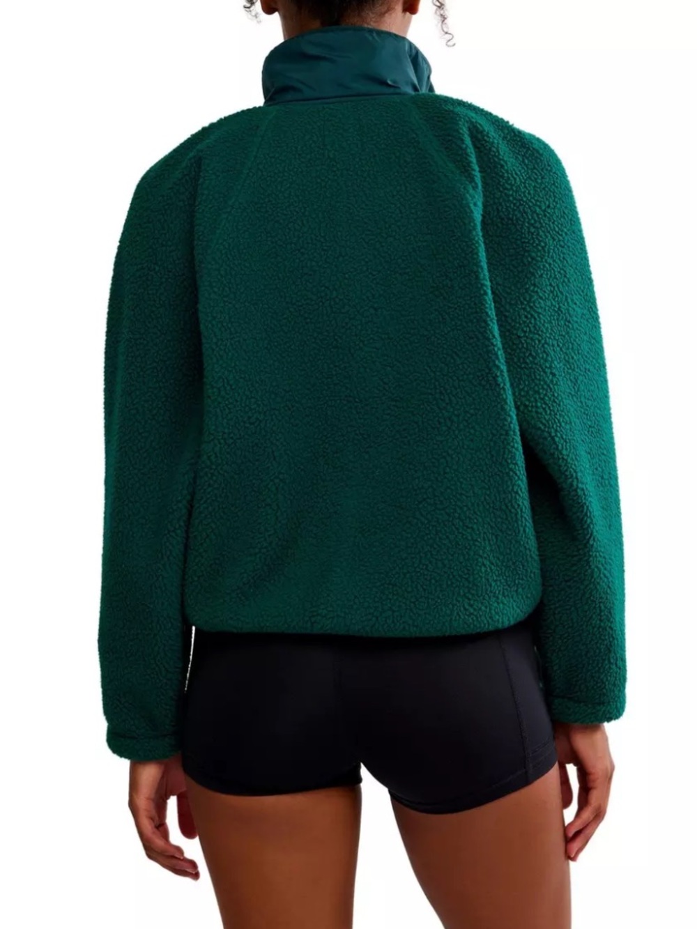 Free People FP Movement Hit the Slopes Women’s Large Sherpa Jacket Green Fleece - Picture 3 of 13
